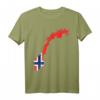 Norwegen T-Shirt mit Umriss und Flagge - Klassisch geschnitten, ideal als Souvenir oder Fanartikel