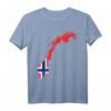 Norwegen T-Shirt mit Umriss und Flagge - Klassisch geschnitten, ideal als Souvenir oder Fanartikel