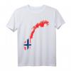 Norwegen T-Shirt mit Umriss und Flagge - Klassisch geschnitten, ideal als Souvenir oder Fanartikel