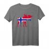 Elch Norwegen T-Shirt mit Flagge - Perfektes Souvenir für Norwegen-Fans, Touristen und Geschäftsreisende