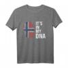 It's In My DNA Norwegen T-Shirt mit Flagge – Perfektes Geschenk für Norwegen-Urlauber, Natur- und Angel-Liebhaber