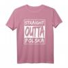 Polen T-Shirt Straight Outta Polska mit Adler – Lustiges Geschenk für Polen-Fans und Freunde, perfekt für Geburtstag & Valentinstag