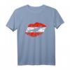 Österreich Flaggen Lippen T-Shirt Geschenk für Österreicher - Ideales Heimat- und Urlaubsparadies Motiv für Geburtstag und Events