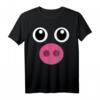 Schwein Kostüm Halloween Schweinchen T-Shirt mit Schwein Gesicht & Ferkel Nase für Kinder, Männer & Frauen