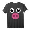 Schwein Kostüm Halloween Schweinchen T-Shirt mit Schwein Gesicht & Ferkel Nase für Kinder, Männer & Frauen
