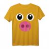 Schwein Kostüm Halloween Schweinchen T-Shirt mit Schwein Gesicht & Ferkel Nase für Kinder, Männer & Frauen