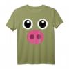 Schwein Kostüm Halloween Schweinchen T-Shirt mit Schwein Gesicht & Ferkel Nase für Kinder, Männer & Frauen