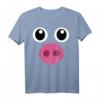 Schwein Kostüm Halloween Schweinchen T-Shirt mit Schwein Gesicht & Ferkel Nase für Kinder, Männer & Frauen