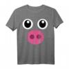 Schwein Kostüm Halloween Schweinchen T-Shirt mit Schwein Gesicht & Ferkel Nase für Kinder, Männer & Frauen