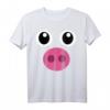 Schwein Kostüm Halloween Schweinchen T-Shirt mit Schwein Gesicht & Ferkel Nase für Kinder, Männer & Frauen