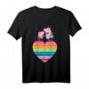Kinder Peppa Pig Rainbow Heart T-Shirt - Klassisch geschnitten, buntes Motiv für kleine Peppa Fans