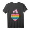 Kinder Peppa Pig Rainbow Heart T-Shirt - Klassisch geschnitten, buntes Motiv für kleine Peppa Fans