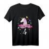 Kinder 4 Geburtstag Geschenk - Einhorn T-Shirt für 4 Jahre Mädchen, klassisch geschnitten, doppelt genähter Saum