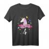 Kinder 4 Geburtstag Geschenk - Einhorn T-Shirt für 4 Jahre Mädchen, klassisch geschnitten, doppelt genähter Saum