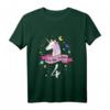 Kinder 4 Geburtstag Geschenk - Einhorn T-Shirt für 4 Jahre Mädchen, klassisch geschnitten, doppelt genähter Saum