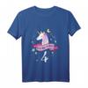 Kinder 4 Geburtstag Geschenk - Einhorn T-Shirt für 4 Jahre Mädchen, klassisch geschnitten, doppelt genähter Saum