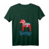 Damen T-Shirt mit schwedischem Dala-Pferd Motiv - Leichtes klassisch geschnittenes Design mit V-Ausschnitt