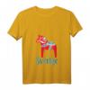 Damen T-Shirt mit schwedischem Dala-Pferd Motiv - Leichtes klassisch geschnittenes Design mit V-Ausschnitt