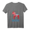 Damen T-Shirt mit schwedischem Dala-Pferd Motiv - Leichtes klassisch geschnittenes Design mit V-Ausschnitt
