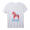 Damen T-Shirt mit schwedischem Dala-Pferd Motiv - Leichtes klassisch geschnittenes Design mit V-Ausschnitt