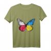 Polnische Ukrainische Flagge Schmetterling T-Shirt – Kulturelles Symbol für Polen-Ukraine Freundschaft