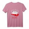 Damen Polska Mom Lip Polen Flagge T-Shirt - Stolz auf polnische Wurzeln, Adler & Kultur für Fußballfans, Muttertag & Polen-Reisen