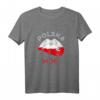Damen Polska Mom Lip Polen Flagge T-Shirt - Stolz auf polnische Wurzeln, Adler & Kultur für Fußballfans, Muttertag & Polen-Reisen