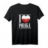 I love polska Polen T-Shirt - Patriotisches T-Shirt mit Spruch für polnische Freunde und Polenliebhaber