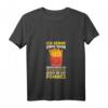 Damen Lustiges Sprüche Pommes T-Shirt mit V-Ausschnitt – Humorvolles Damen T-Shirt für Pommes-Fans