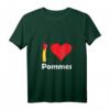 I love Pommes T-Shirt für Damen mit V-Ausschnitt – Herzmotiv, perfekt für Pommes-Fans & Imbissbesucherinnen