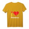 I love Pommes T-Shirt für Damen mit V-Ausschnitt – Herzmotiv, perfekt für Pommes-Fans & Imbissbesucherinnen