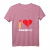 I love Pommes T-Shirt für Damen mit V-Ausschnitt – Herzmotiv, perfekt für Pommes-Fans & Imbissbesucherinnen