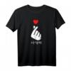 Saranghae K-POP Finger Herz T-Shirt – Koreanisch Pop Liebe & Selfie Kostüm für Fans von Koreanischer Kultur