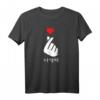 Saranghae K-POP Finger Herz T-Shirt – Koreanisch Pop Liebe & Selfie Kostüm für Fans von Koreanischer Kultur