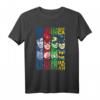 DC Justice League Stripped - Dunkles, offizielles Lizenz-T-Shirt für Superhelden-Fans