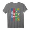 DC Justice League Stripped - Dunkles, offizielles Lizenz-T-Shirt für Superhelden-Fans