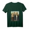 Damen American Gothic by Grant Wood | Pop Art T-Shirt mit V-Ausschnitt – Kunst inspiriertes Damen Shirt für Kunstliebhaberinnen