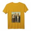 Damen American Gothic by Grant Wood | Pop Art T-Shirt mit V-Ausschnitt – Kunst inspiriertes Damen Shirt für Kunstliebhaberinnen