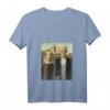 Damen American Gothic by Grant Wood | Pop Art T-Shirt mit V-Ausschnitt – Kunst inspiriertes Damen Shirt für Kunstliebhaberinnen