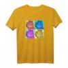HapPanda Pop Color 4 Grid T-Shirt - Buntes, lizenziertes Geburtstags-Shirt für Männer