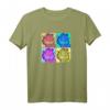 HapPanda Pop Color 4 Grid T-Shirt - Buntes, lizenziertes Geburtstags-Shirt für Männer