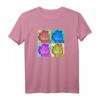 HapPanda Pop Color 4 Grid T-Shirt - Buntes, lizenziertes Geburtstags-Shirt für Männer