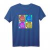 HapPanda Pop Color 4 Grid T-Shirt - Buntes, lizenziertes Geburtstags-Shirt für Männer