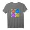 HapPanda Pop Color 4 Grid T-Shirt - Buntes, lizenziertes Geburtstags-Shirt für Männer