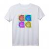 HapPanda Pop Color 4 Grid T-Shirt - Buntes, lizenziertes Geburtstags-Shirt für Männer