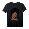 Black Girl Magic Afro Red Lips Rose Hoops Melanin Queen T-Shirt – Empowerment Geschenk für Schwarze Frauen zum Black History Month, Geburtstag oder Weihnachten