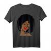 Black Girl Magic Afro Red Lips Rose Hoops Melanin Queen T-Shirt – Empowerment Geschenk für Schwarze Frauen zum Black History Month, Geburtstag oder Weihnachten