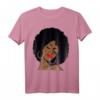 Black Girl Magic Afro Red Lips Rose Hoops Melanin Queen T-Shirt – Empowerment Geschenk für Schwarze Frauen zum Black History Month, Geburtstag oder Weihnachten