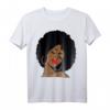Black Girl Magic Afro Red Lips Rose Hoops Melanin Queen T-Shirt – Empowerment Geschenk für Schwarze Frauen zum Black History Month, Geburtstag oder Weihnachten