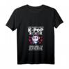 Damen T-Shirt mit Spruch 'Ich höre K-Pop und trinke Bubble Tea' - Lustiges Panda K-Pop Merchandise mit V-Ausschnitt